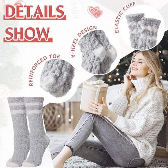 ❤️Women Fuzzy Socks Soft Warm Fluffy Sleep Thermal Plush Casual Cozy Home Socks - Picture 5 of 6